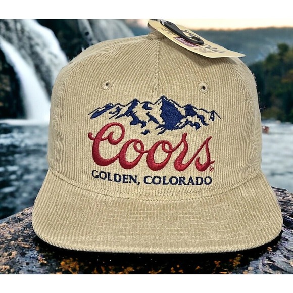 Coors Beer Khaki Corduroy Snapback Golden Colorado Banquet Trucker Hat Cap New - Picture 6 of 15